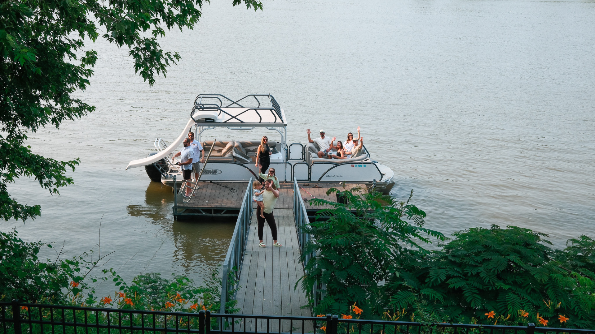 people boarding a rental boat in nashville
